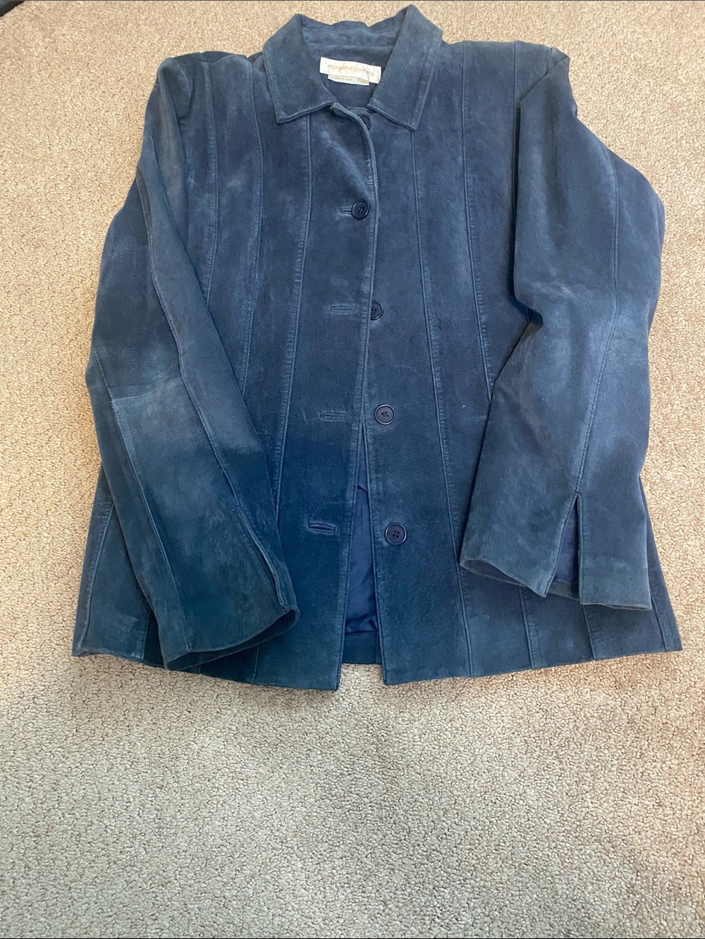 Navy blue suede jacket from Margaret Godfrey, size 10